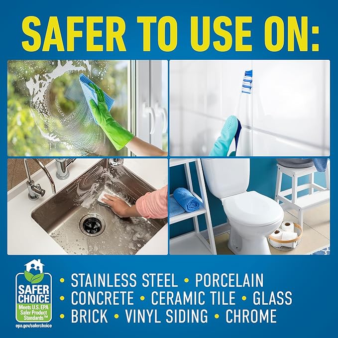 CLR Brands® Calcium, Lime & Rust Remover, Blasts Calcium, Dissolves Lime Deposits, Zaps Stubborn Rust Stains and Hard Water Deposits, 22 Ounce Spray Bottle (Pack of 1)
