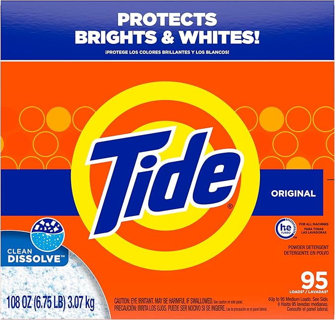 Tide Powder Laundry Detergent, Original Scent, 95 Loads, 108 oz