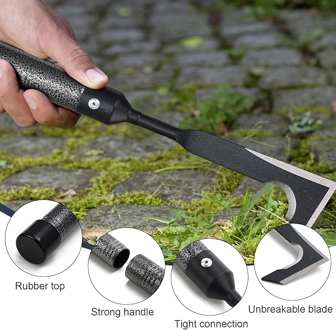29" Long Handle Crack Weeder, Manual Crevice Weeding Tool Weed Puller for Sidewalk Paver Deck Boards, Gardening Tool for Removing Grass and Weeds from Deck Garden and Wall Crevices