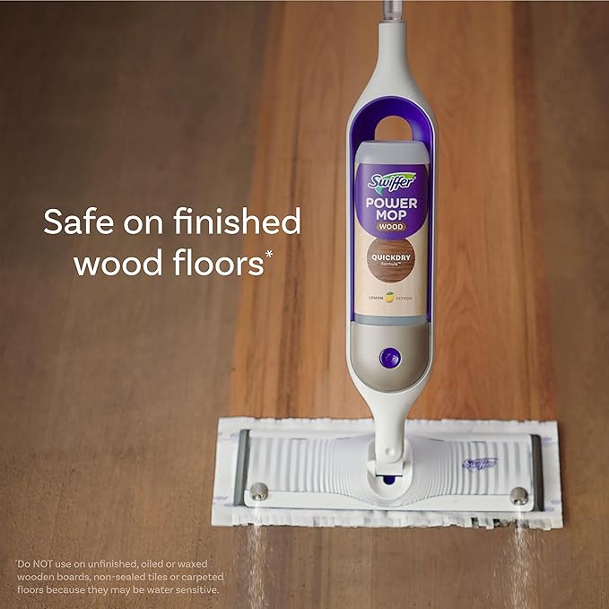 Swiffer PowerMop Wood Mopping Pad Refills for Floor Cleaning, 5 count