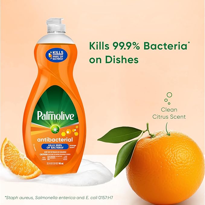 Palmolive Ultra Dish Liquid, Orange, Antibacterial, 32.5 Fl Oz (Pack of 1)