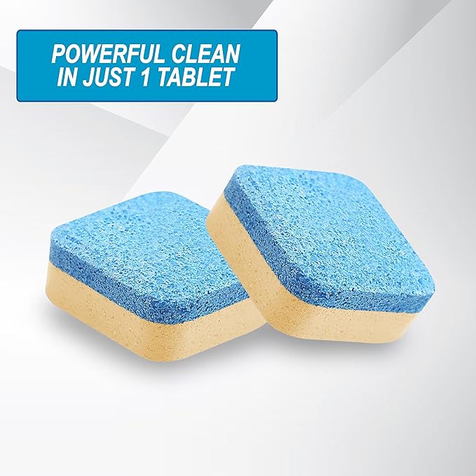 Air Jungles Washing Machine Cleaner Tablets 24 Count, Lemon Scent, Deep Cleaning, Dirt Remover, Clean Laundry Washer Drum and Tub, Compatible with Front and Top Load Washer, 12 Month Supply