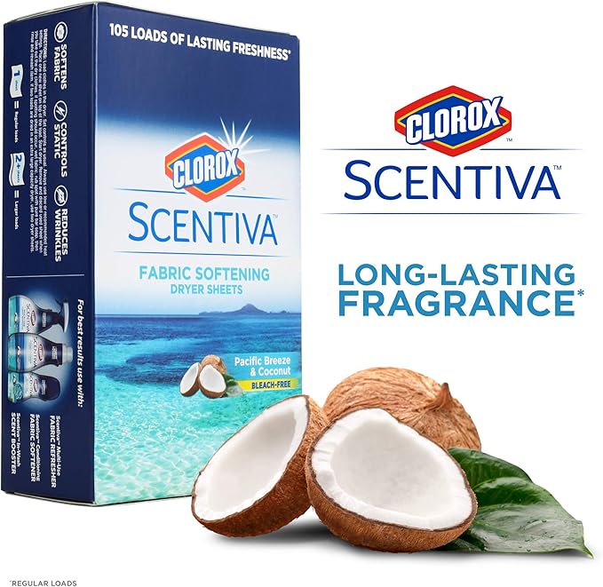 Clorox Scentiva Laundry Care | Dryer Sheets, Fabric Softener, Scent Booster Beads and Fabric Refresher Spray in Multiple Scents