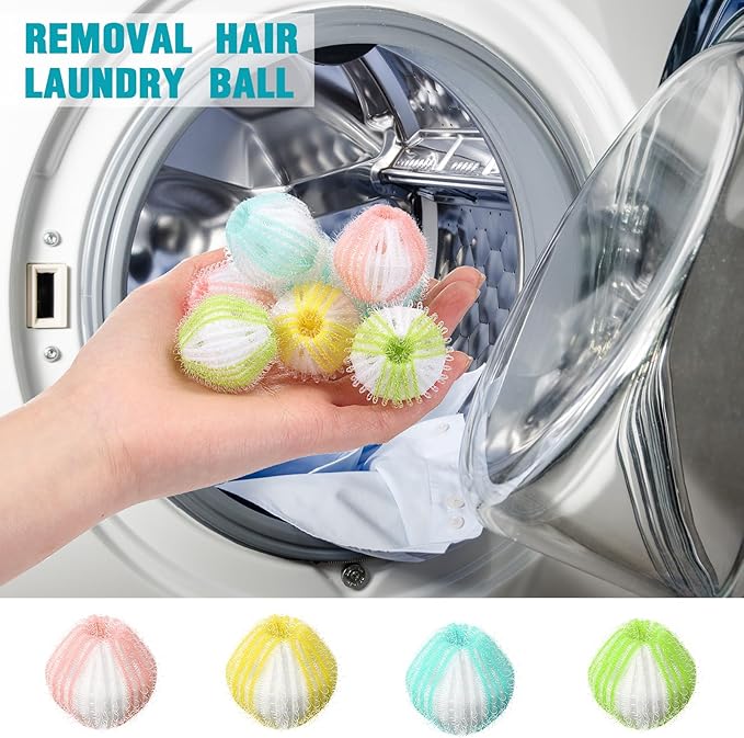 Blulu 12 Pieces Pet Hair Remover for Laundry Dryer Balls Reusable Washing Machine Hair Catcher Pet Dog Cat Catcher Lint Remover (Fresh Color)