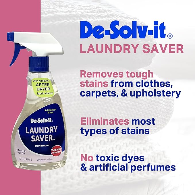 Orange-Sol De-Solv-It Laundry Saver, Instant Laundry Stain Removers, Spray and Wash Stain Remover, Powerful Spray Wash Formula, Hair & Skin-Safe, 12-Ounce