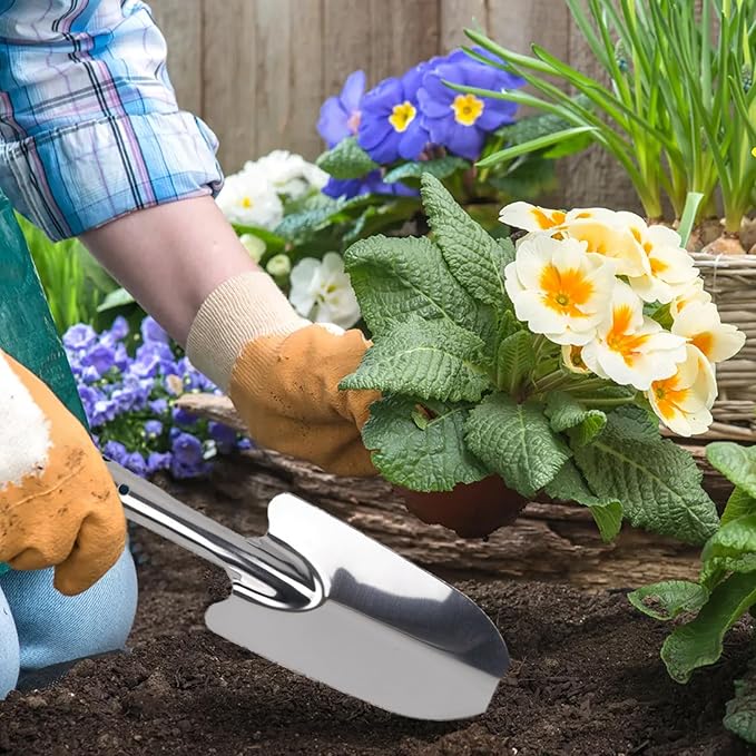 Garden Trowel Stainless Steel Rust Resistant Hand Shovel Garden Spade Small Gardening Hand Tools Shovels for Weeding, Transplanting and Digging