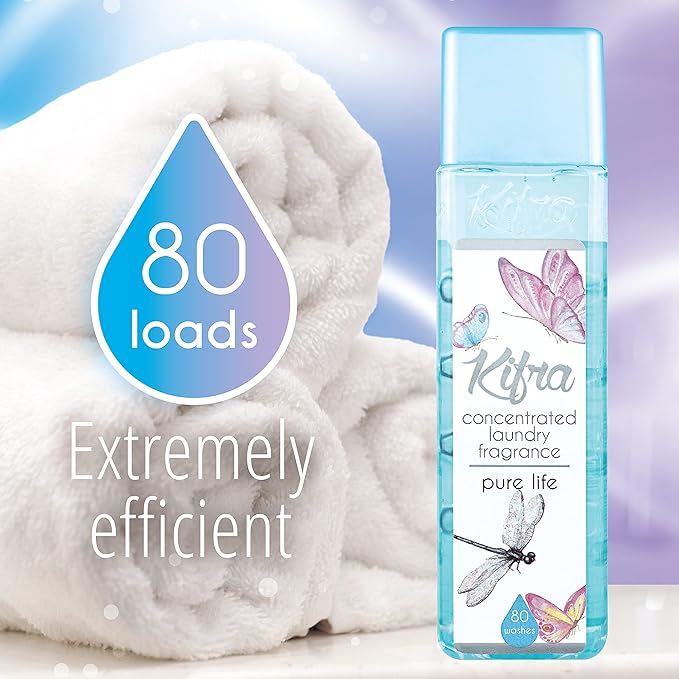 KIFRA PURE LIFE Concentrated Laundry Fragrance 6.76 Fl Oz 200ml 80 Washing Cycles