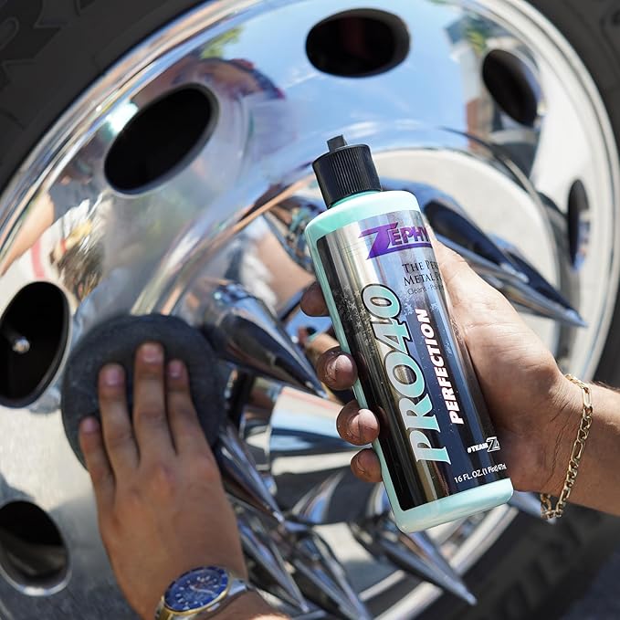 Zephyr Pro-40 The Perfect Metal Polish. for Chrome, Stainless Steel, Aluminum, Brass, Copper, Silver and Magnesium, Made in U.S.A. (8oz)