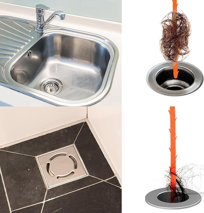 3 Pack 25 Inch Drain Snake Set - Drain Cleaner with Grip Handle Effectively Clean Hair and Other Clog for Toilet, Kitchen Sink, Bathroom Tub and Sewer