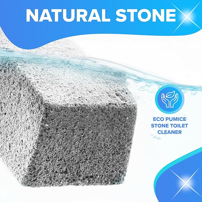 DISIWENE Pumice Cleaning Stone with Handle Toilet Bowl Cleaner Hard Water Ring Remover for Bath/Pool/Kitchen/Household Cleaning (6, 6 Pack (No Handle))