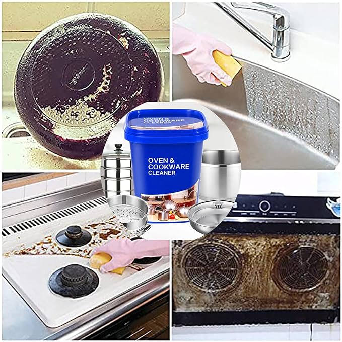 Powerful Stainless Steel Cookware Cleaning Paste 500g, Multi-purpose Household Kitchen Cleaner Tools, Washing Pot Bottom Scale Cream Detergent, Cookware Cleaner