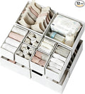 Criusia Drawer Organizer Clothes 12 Pack - Fabric Closet Organizers and Storage for Nursery Organization - Dresser Drawer Dividers for Baby Clothes/Socks/Underwear/Bras - College Dorm Room Essentials