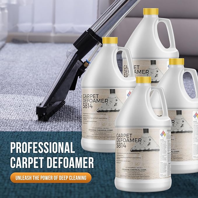 Carpet Defoamer 5814 -Foam Suppressant for Deep Rug Cleaner Machine & Floor Covering Shampooer for a Heavy-Duty Carpet Cleaner Solution, Neutral Non-Corrosive Silicone Emulsion Case