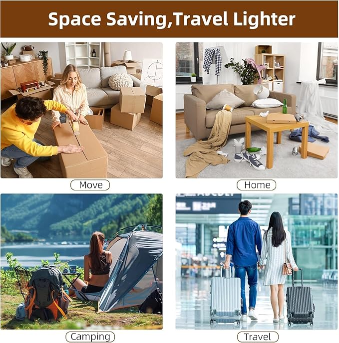 15 Pack Vacuum Compression Bags for Travel, Carry-on Size Seal Packing Cubes for Luggage,Vacuum Storage Bags, Space Saver for Clothes 80% for Travel & Home(No pump)