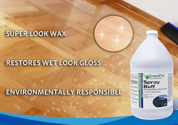 GreenFist Spray Buff Restorer Renewing Floor Finish Wax Polisher Buffer[ Removes Surface Marks, Conditioned, Dry and Spotless Floors ], 1 Gallon