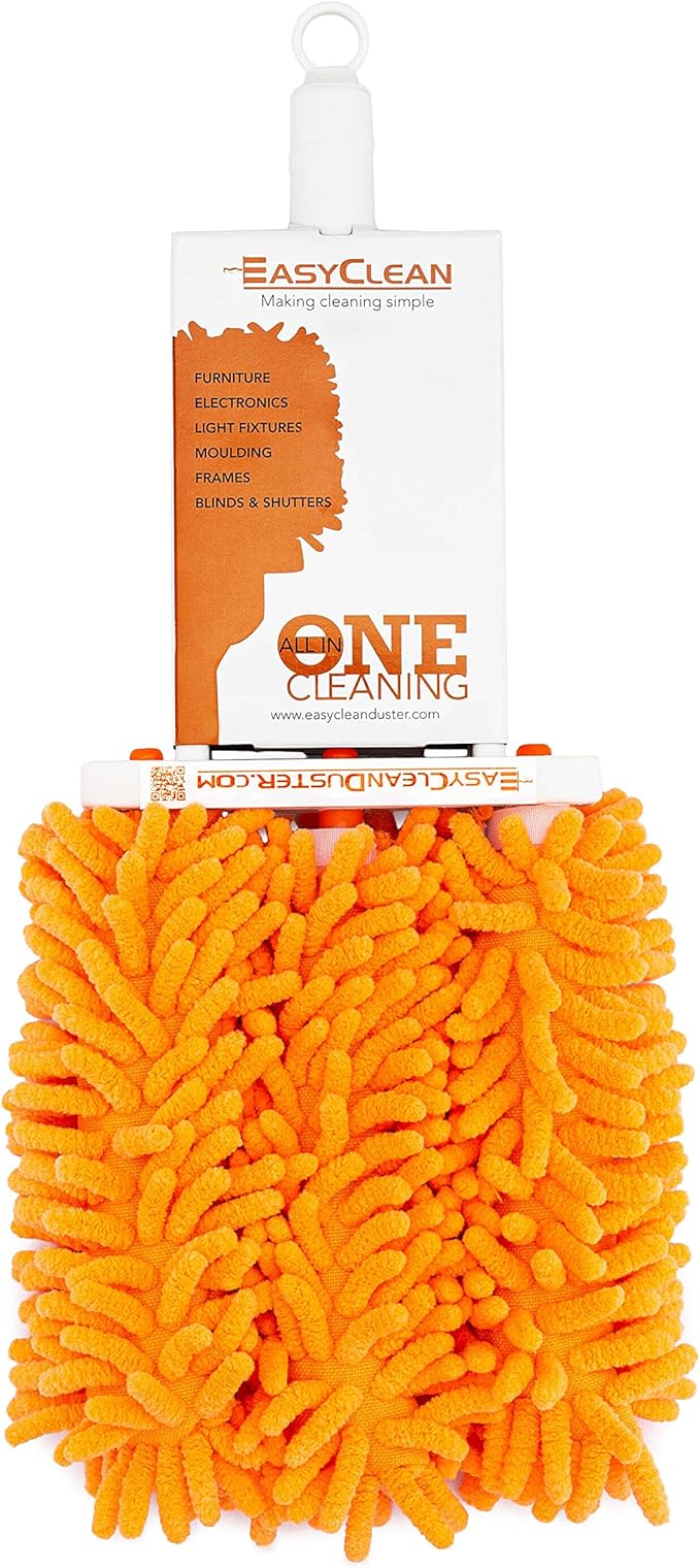 EasyClean Microfiber Duster for Blinds - Multi-Surface Microfiber Dusters for Cleaning - Blind Cleaner Duster Tool - Baseboard Cleaner Tool with Handle - Blinds Cleaner Tool - Use as Damp Duster