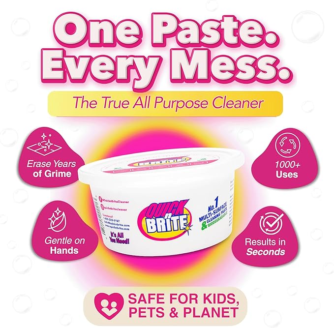 Quick 'n Brite All Purpose Cleaning Paste, True All Purpose Cleaner, Concentrated, 12 oz