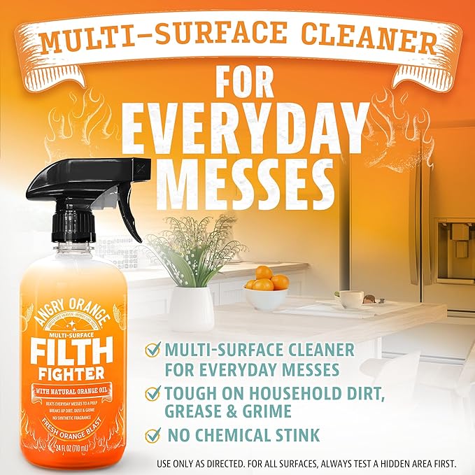 ANGRY ORANGE Citrus Multipurpose Cleaner Spray for Kitchen and Bathroom - 24 oz - 1 Pack