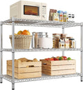 3- Shelf Metal Shelving Unit 35.6Wx14Dx36H,Adjustable Storage Shelves Heavy Duty Garage Steel Shelving for Office,Wire Rack Small Shelf for Kitchen Shelves Laundry Bathroom Pantry Closet,Chrome