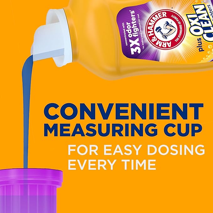 ARM & HAMMER Plus OxiClean Odor Blasters Fresh Burst,77 Loads Liquid Laundry Detergent,100.5 Fl oz,(Pack of 2)