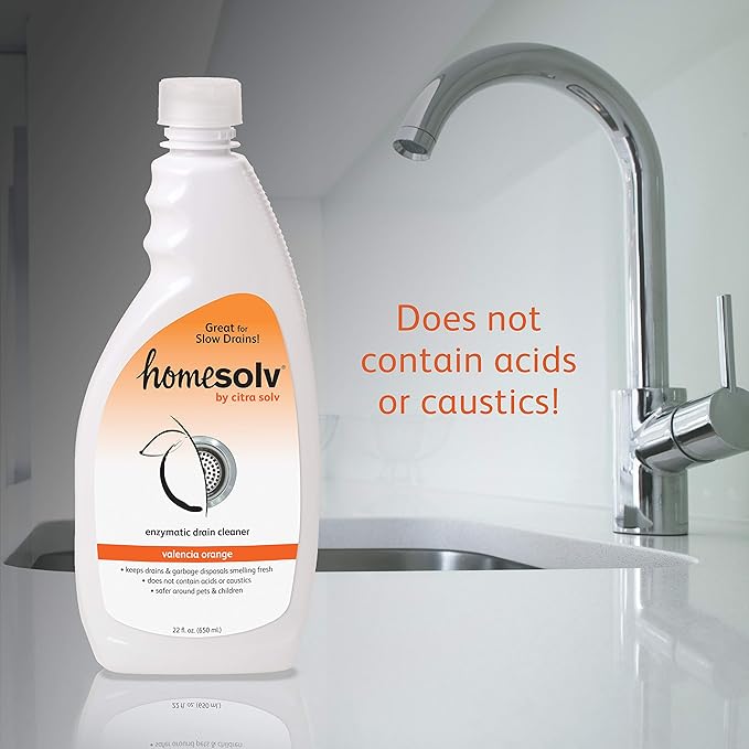 Enzyme Drain Cleaner and Deodorizer - Breaks Down Grease Build Up, Eliminating Odors and Smells, Septic Safe, Non-Caustic Sink Drain and Garbage Disposal Cleaner (22 Fl Oz 6 Pack)
