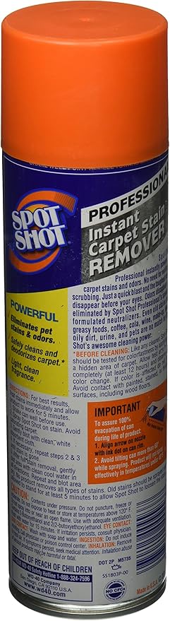 WD-40 009934 Spot Shot Carpet Stain Remover Aerosol - 18 oz., Pack of 1