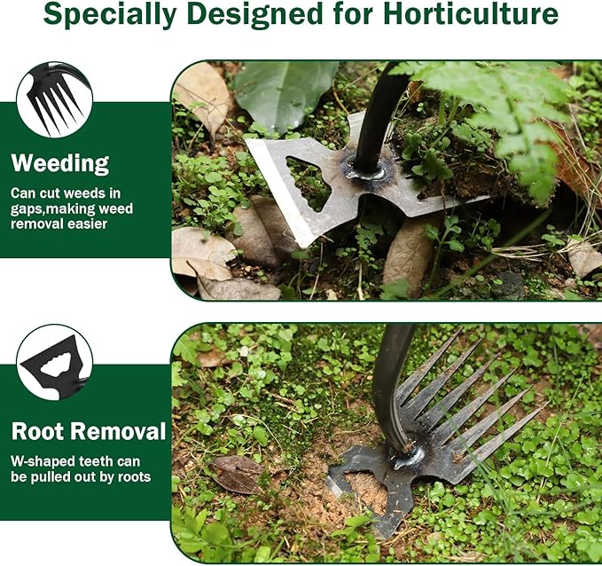 Weed Remover Tool,Portable Garden Weeder Tool,2026 New Gardening Weeding Tools,for Garden Hand Tools for Vegetable Gardening Backyard Farm Planting & Uprooting Weeding Tool (5 Teeth)
