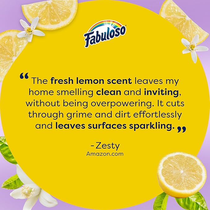 Fabuloso Multi-Purpose Cleaner, 2X Concentrated Formula, Refreshing Lemon Scent, 56 oz