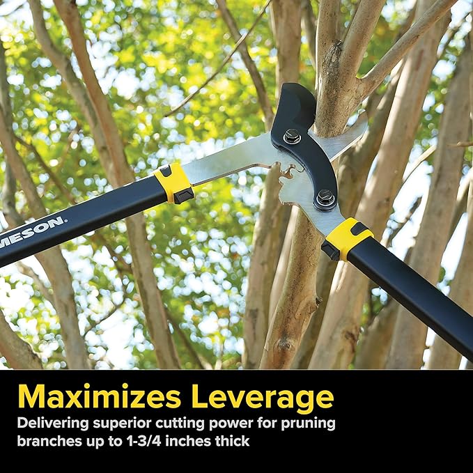 Jameson Heavy-Duty 32″ Geared Bypass Lopper | 1-3/4″ Cutting Capacity | Compound Lever & Gear Technology | Aluminum Frame | Non-Stick Blade
