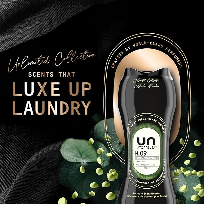 Downy Unstopables Unlimited Collection In-Wash Laundry Scent Booster Beads, No. 09, Fine Fragrance, Long-Lasting Fresh Scent Beads, 21.1 oz
