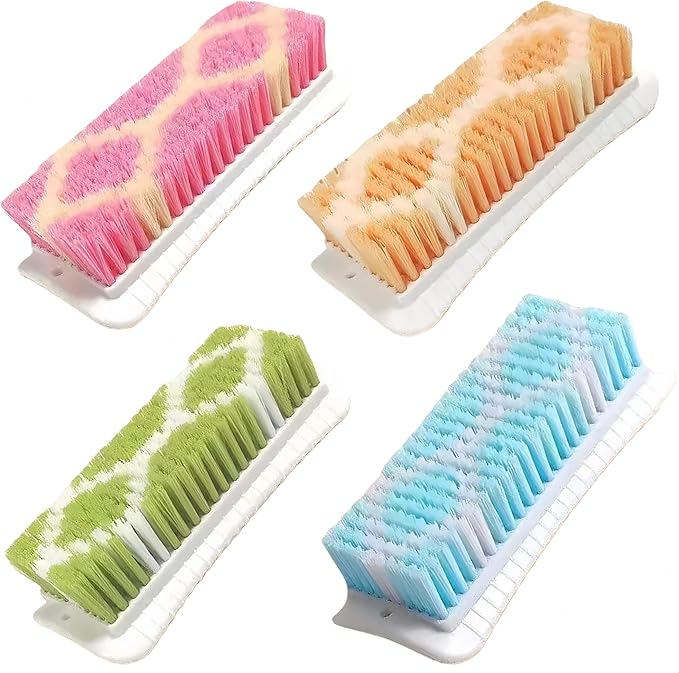 4 Pack Scrub Brush for Cleaning Scrubbing Brush with Stiff Bristle Multi-Purpose Heavy Duty Scrub Brushes,Deep Cleaning Brushes for Bathroom, Floor, Shower, Carpet, Bathtub, Sink Outdoor, Multi-Color