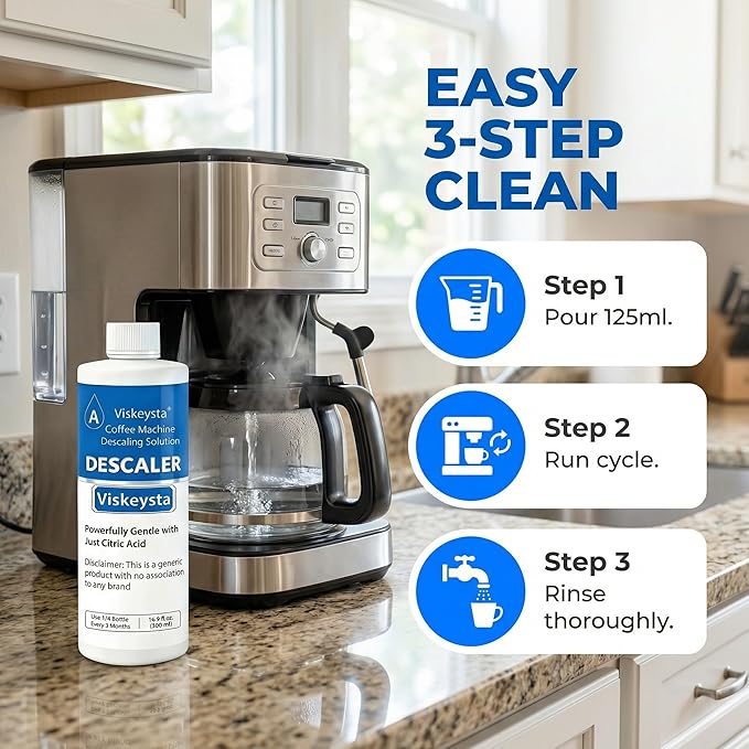 Descaling Solution Compatible with Cuisinart Coffee Machines, 500ml Bottle for 4 Uses