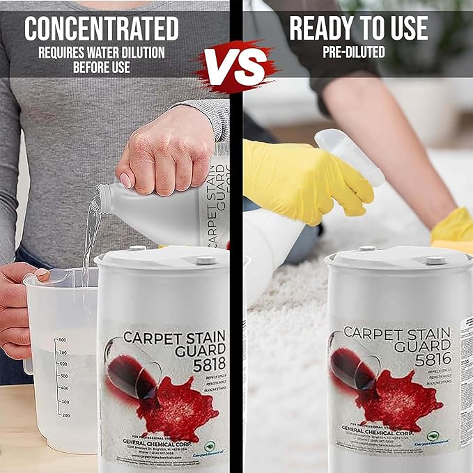 General Chemical Fabric Protector & Stain Shield - Ultra Concentrated Fabric Protector for Carpets, Rugs, Upholstery, Drapes & More - Carpet Stain Guard 5818 - for Outdoor & Indoor Use - 55 Gallon