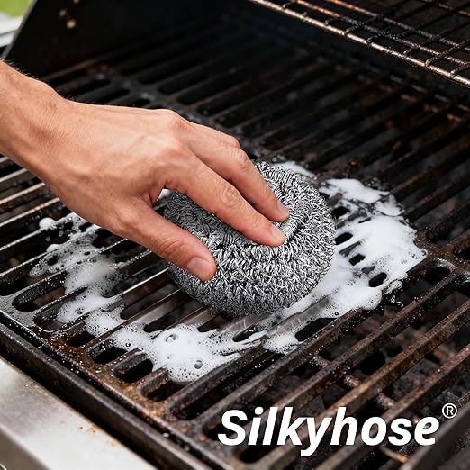 18 Pack Heavy Duty Stainless Steel Scrubber | Non-Scratch Steel Wool Pads for Pots, Grill Grates & Oven Racks, Kitchen Dishwashing | Rust-Free & Individually Wrapped