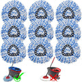 9 Pcs Spin Mop Replacement Heads, 360° Easy Wring Spin Mop 100% Microfiber Refill, Easy Cleaning Spin Mop Heads, 2 Tank System Replace Head for Easy House Cleaning Floor Mopping, Blue&White