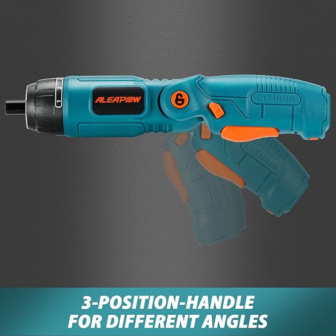 ALEAPOW 124PCS 4V Cordless Screwdriver Tool Kit Set, 6+1 Torque Setting, Adjustable 3 Position, 4Nm Electric Screwdriver, Flexible Shaft, Hand Tool Kit for Home with Storage Toolbox