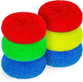 DecorRack 6 Mesh Scourers, Premium Non-Scratch Plastic Scourers, Stain Removing Cleaning Scrubber, for Kitchen Garage Bathroom (Pack of 6)