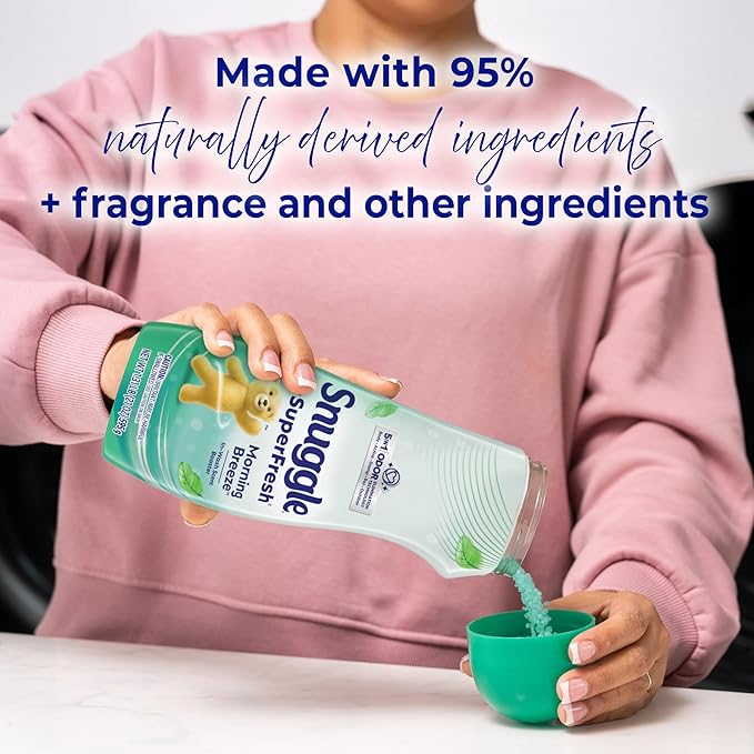 Snuggle SuperFresh In Wash Scent Booster, 21 Oz, Pack of 4, Morning Breeze, Laundry Beads for Long-Lasting Freshness, Fragrance Enhancer for Clothes, Bedding & Activewear, HE Safe