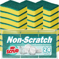 Sponges Kitchen Scrub Dish Sponge Scouring Pad, 24 Pack Cleaning Brush Scrubber Supplies for Soap, Dishwashing Dinnerware Sets Pan Pot Towels Cloth Rags Holder Glass Dishwasher Sink Bathroom