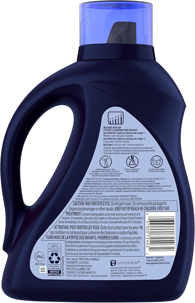 Cheer Liquid Laundry Detergent 64 loads 92 fl oz, HE Compatible (Pack of 2)