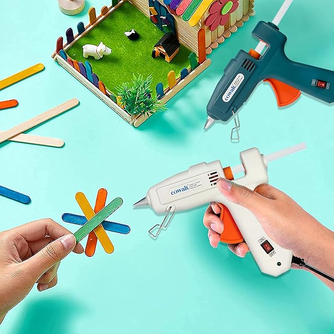 60W Professional Hot Glue Gun Kit - Full Size, Fast Heating, Heavy Duty Silicone Glue Gun with Sticks for Crafts, DIY, Home Repairs White