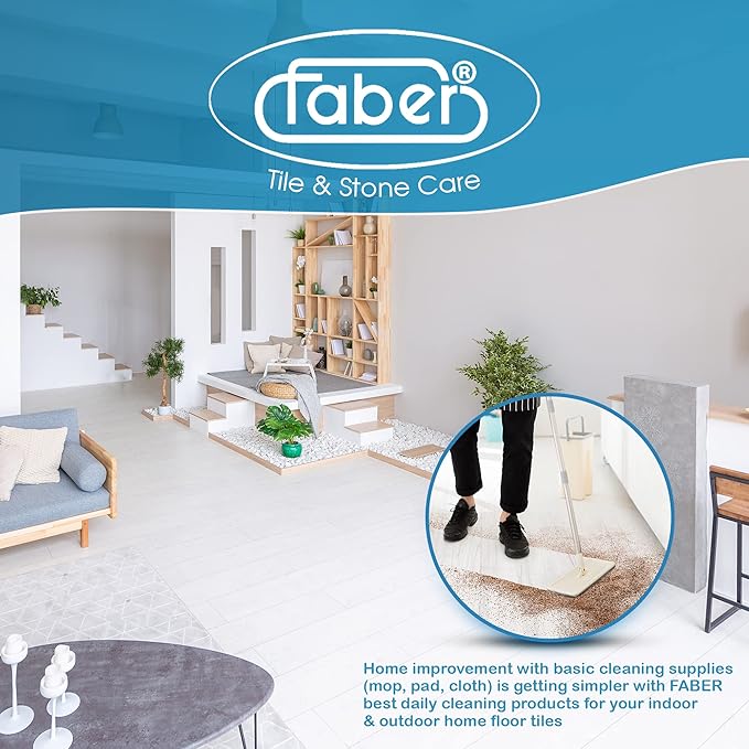 FABER Tile Floor Cleaner – Mop Cleaning Solution – 1L Concentrated Neutral Detergent for Daily Floor Cleaning - Quick Shine Floor Cleaner - Tile Cleaner Liquid Suitable for Porcelain & Ceramic Tiles