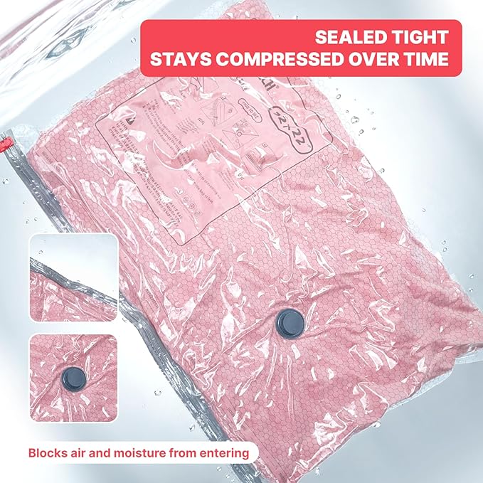 IDEATECH 12Pack Vacuum Storage Bags with Electric Pump, Jumbo Vacuum Seal Bags for Clothing, Bedding & Blankets, Heavy Duty Compression Space Saver Bags with Airtight Seal, Seasonal Storage-4M+4L+4XL