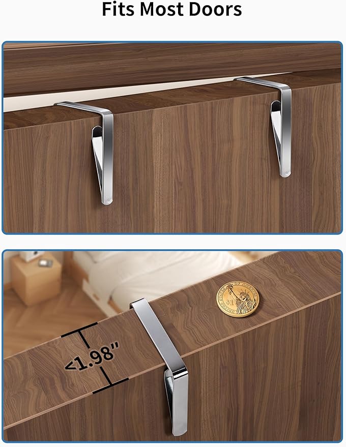 JARLINK Over The Door Organizer Storage, 5 Shelf Hanging Door Organizer with 5 Large Capacity Pockets, Anti Tilt 44 lb Load Behind Door Storage for Bedroom, Bathroom, Pantry, Nursery, Rose Pink