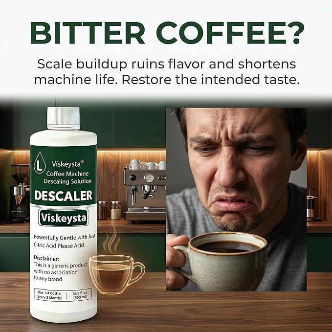 Gentle Descaling Compatible with Casabrews Coffee Machines, 500ml Bottle for 4 Uses