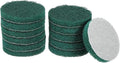 HARFINGTON 12pcs Scrubber Scouring Pads 180 Grits 4 Inch Drill Power Brush Hoop and Loop Surface Conditioning Disc Drill Scuffing Disc Scrub Pads for Home Kitchen Cleaning, Green