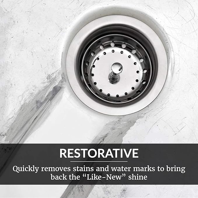 HOPE'S Perfect Sink 8.5 oz Sink Cleaner and Polish, Restorative, Water-Repellant Formula, Stain Remover, Good for Stainless Steel, Cast Iron, Porcelain, Corian, Composite, 12 Pack