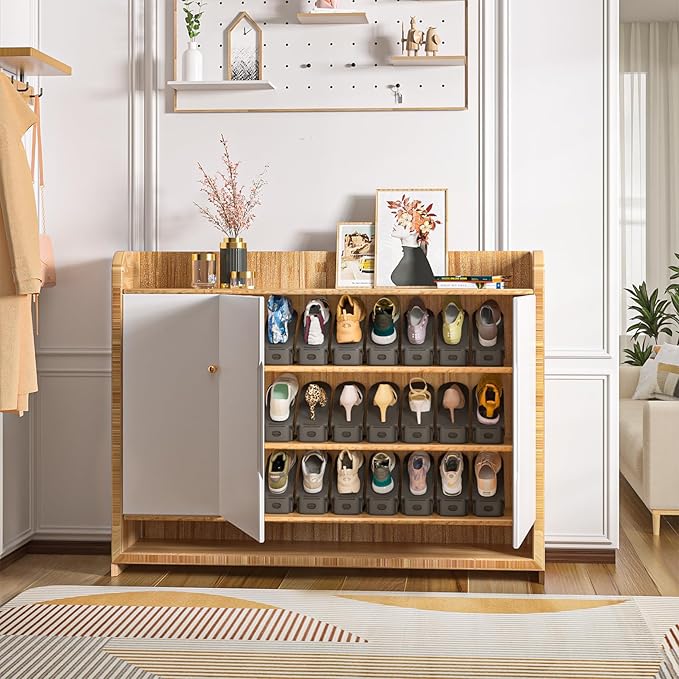 Neprock Shoe Slots Organizer for Closet, Shoe Storage Organizer Shoe Slots Organizer, Shoe Rack Organizer Space Saver Organizador De Zapatos for Closet Organization(36 Pack)(Grey)