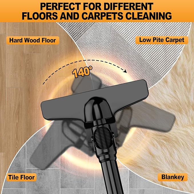 Cordless Vacuum for Dewalt 20V Battery, Portable Handheld Vacuum Cleaner with 2 HEPA Filter, 4 Multi Nozzle, Power Shop Vacuum for Home, Car, Floor, Carpet (Battery Not Included)