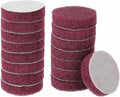 HARFINGTON 16pcs Scrubber Scouring Pads 400 Grits 2 Inch Drill Power Brush Hoop and Loop Surface Conditioning Disc Drill Scuffing Disc Scrub Pads for Home Kitchen Cleaning, Red